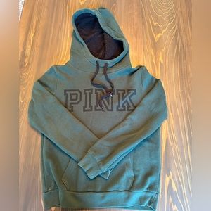 PINK Victoria’s Secret green hooded sweatshirt